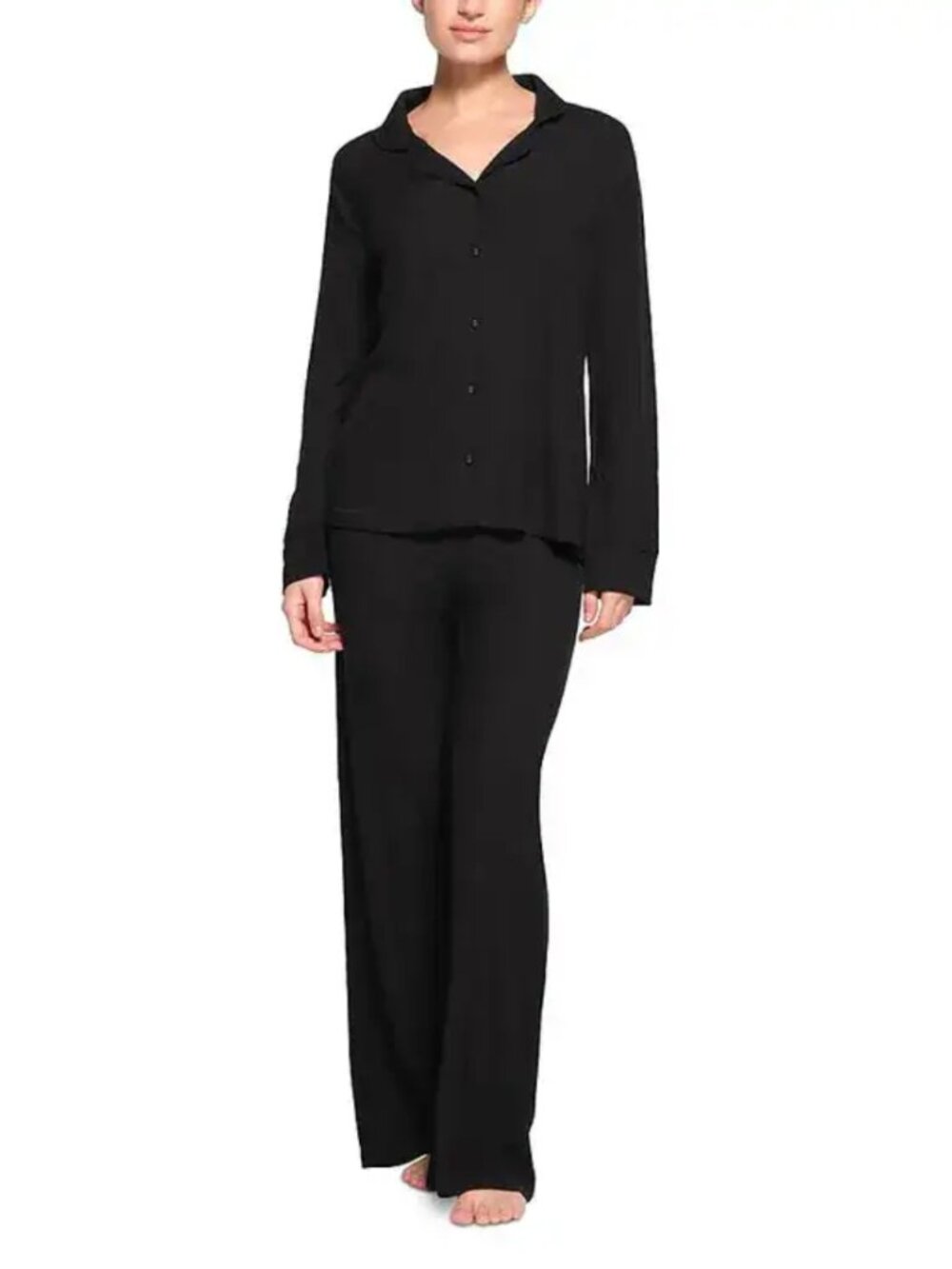 SKIMS Soft Lounge Ribbed Sleep Set Onyx Black Loungewear PJ Soft Comfy Sz XL NWT